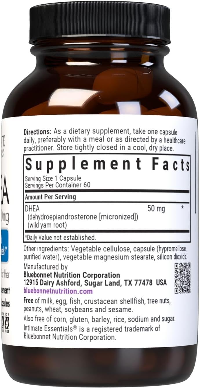BlueBonnet Nutrition Intimate Essentials DHEA 50 mg - 60 Cápsulas Vegetales