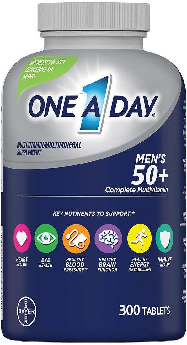 One A Day Men's 50 Plus Advantage Multivitaminas, PAQUETE ESPECIAL de 300 unidades