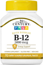 21st Century Vitamina B12 5000 mcg Sublingual Sabor Cereza
