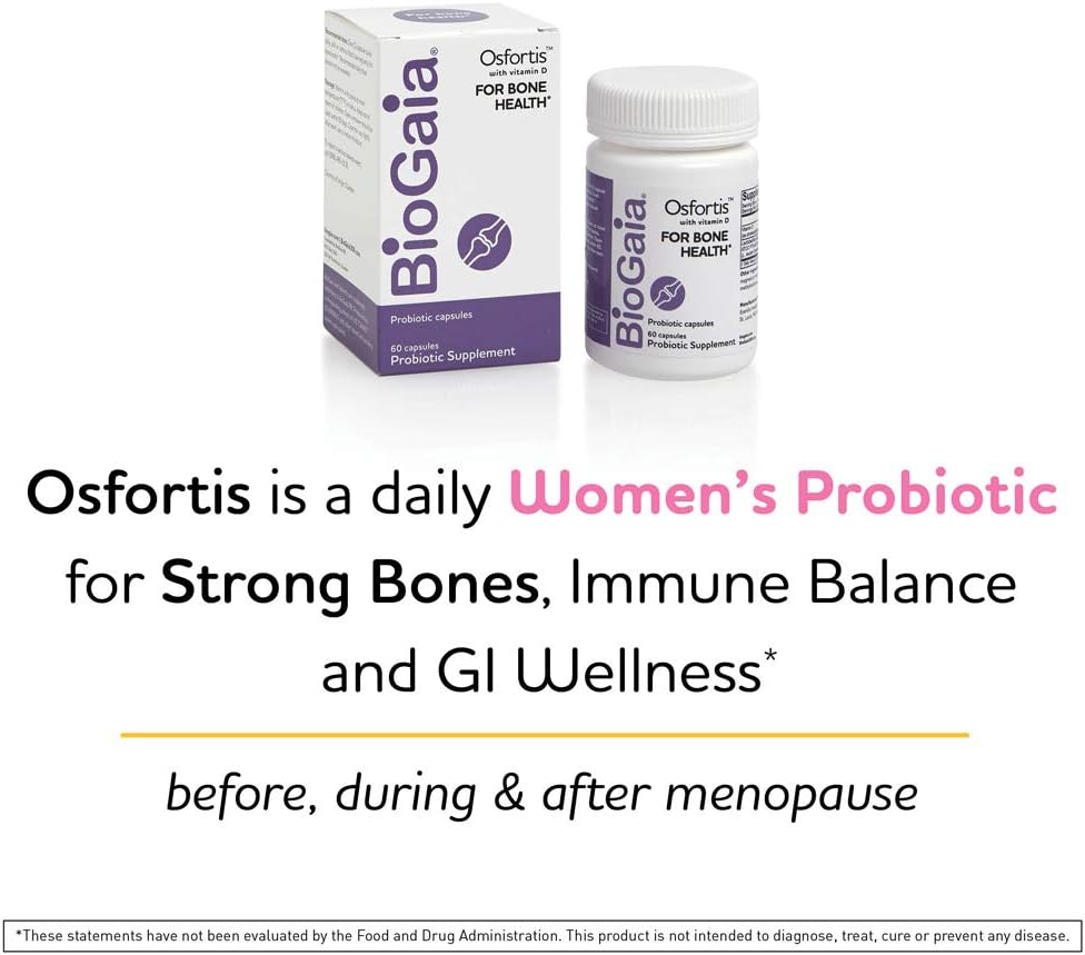 BioGaia Osfortis - Probiótico Femenino con L. reuteri 6475, 60 Cápsulas