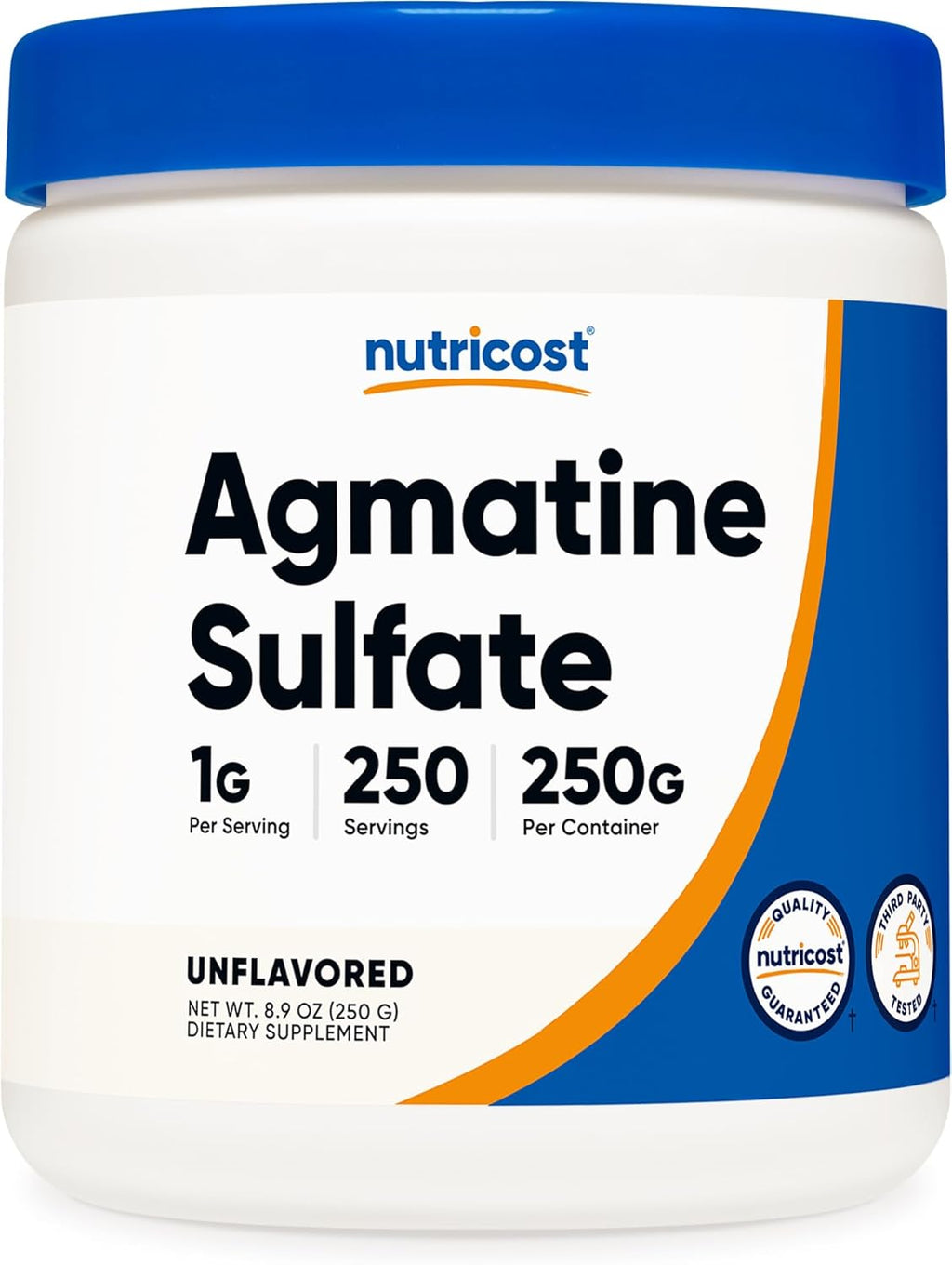 Agmatine Sulfate Puro en Polvo - 250 Gramos - Nutricost