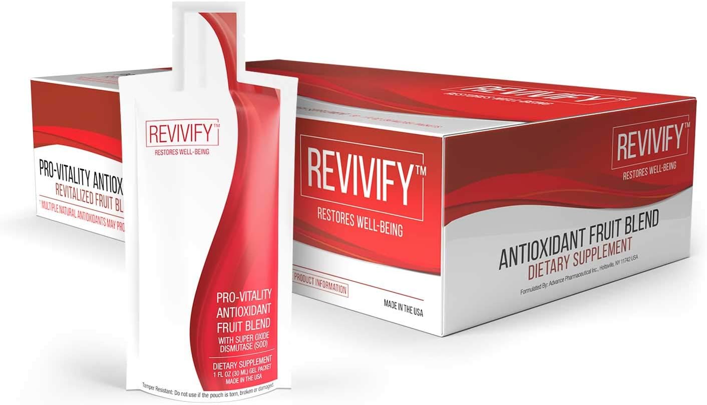 REVIVIFY Pro-Vitality Gel Oral - Superóxido Dismutasa (SOD), Fibra Soluble y Frutas, 30 días