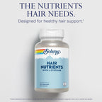 Solaray Hair Nutrients - Suplemento para el Cabello con Biotina, L-Cisteína, Vitamina A, Hierro y Zinc - 120 Cápsulas Veganas