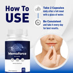 Memoforce Brain Supplement (2 Pack) – 120 Cápsulas – Fórmula Premium para el Bienestar General