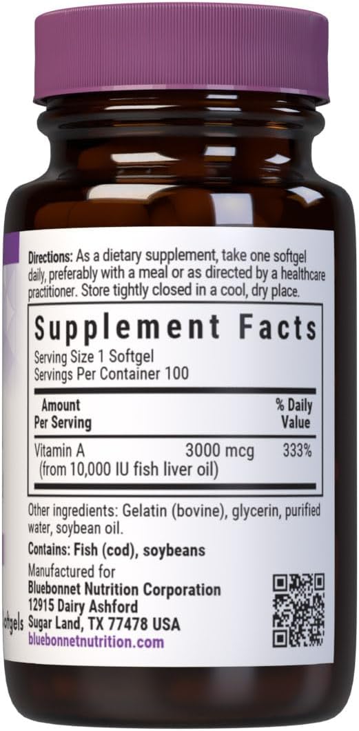 Bluebonnet Nutrition Vitamina A 10.000 UI - 100 Softgels