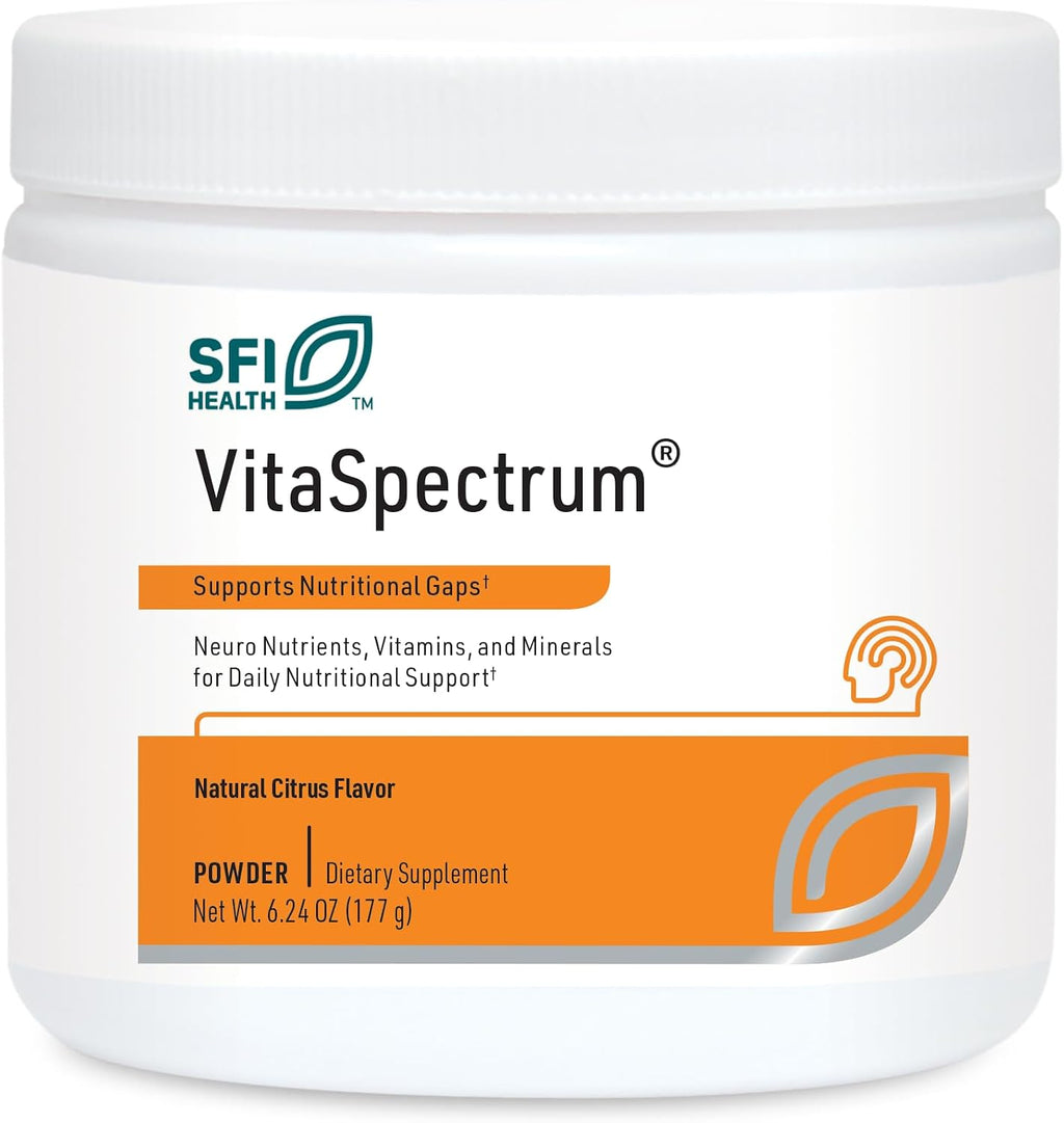 Klaire Labs SFI Health VitaSpectrum Powder - Multivitamínico Infantil en Polvo con 23 Nutrientes Esenciales, Sabor Tropical, Sin Cobre ni Hierro (171 g / 30 raciones)