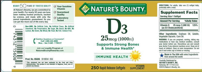 Nature's Bounty Vitamina D3 1000 IU Cápsulas – Función muscular: Colabora en el funcionamiento normal de los – Image 6