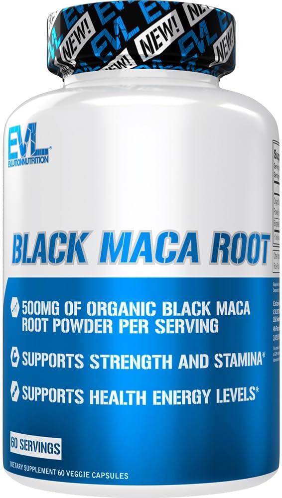 Evlution Nutrition Maca Negra Orgánica 500mg - 60 Cápsulas Vegetales