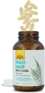 Country Life Maxi-Hair-Skin & Nails - 2000 mcg de Biotina, Sin PABA, 90 Comprimidos