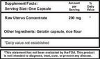 Cápsulas de Tejido Glandular Crudo de Útero Bovino – 200 mg por Porción – 100 Cápsulas – Apoyo Glandular – Hecho en EE. UU.
