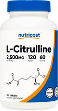 Nutricost L-Citrulina 2500mg por dosis - 120 Comprimidos (60 dosis)