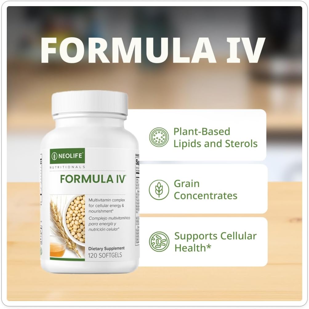 NeoLife Formula IV Softgel - Complejo Multivitamínico y Multimineral con Vitaminas A, C, D, E, Complejo B - 120 Cápsulas Blandas