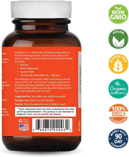 Energy Plus de Pure Essence - Suplemento Herbal de Energía y Concentración - Sin Cafeína - 60 Comprimidos – Image 2