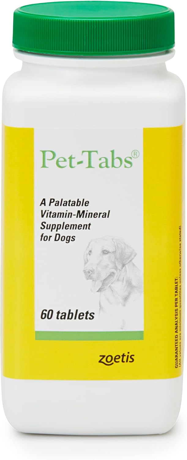 Pet-Tabs Multivitamínico y Mineral para Perros, Comprimidos Masticables, 60 Unidades