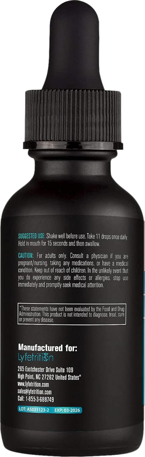 Lyfetrition Extracto Líquido de Melisa Orgánica 540 mg | 118 ml (4 oz) | 220 Porciones | Fabricado en EE.UU.