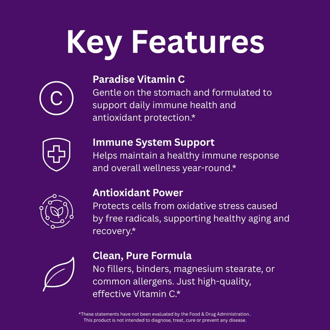 Paradise Herbs Earth's Blend Vitamina C con Adaptógenos y Superalimentos, 90 Cápsulas Vegetales