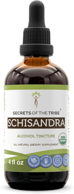 Secrets of the Tribe Schisandra USDA Organic | Extracto Alcohólico de Alta Potencia | 100% Schisandra Chinensis Orgánica Certificada 118 ml