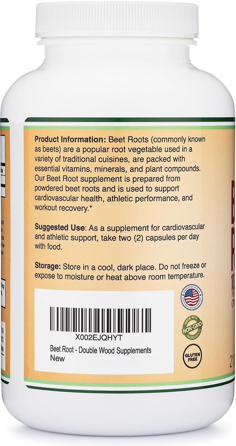 Raíz de Remolacha en Cápsulas (Orgánica y Vegana) – 210 Cápsulas, 1.000 mg por dosis