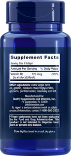 Life Extension Vitamina D3 5000 IU, 120 Softgels