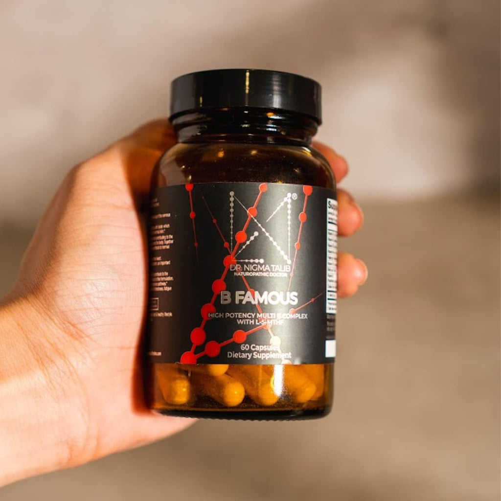 DR. NIGMA B Famous Complejo B de Alta Potencia con L-5-MTHF para el Sistema Nervioso y la Salud Digestiva - 60 Cápsulas