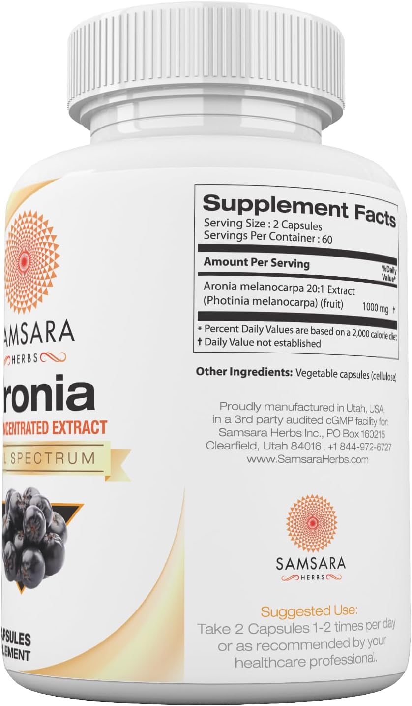 Extracto de Aronia Berry 20:1 – 120 Cápsulas de 500 mg