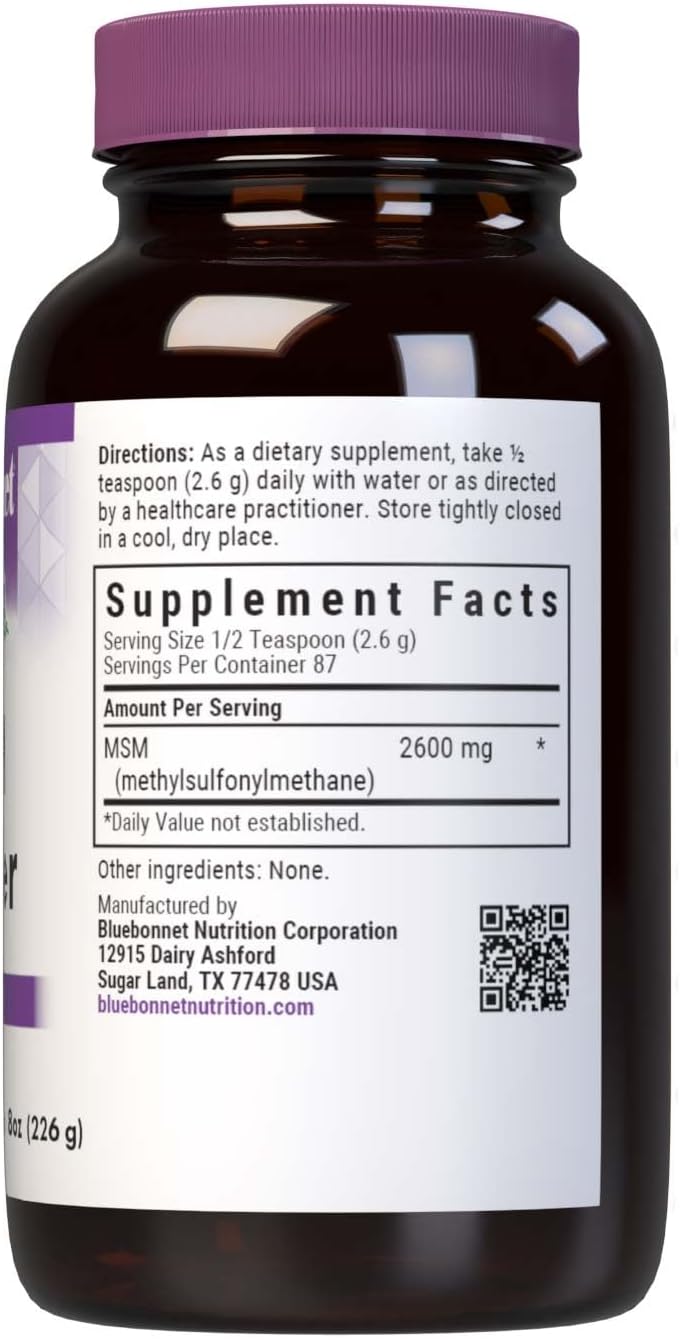 MSM en Polvo 2600mg de BlueBonnet Nutrition - OptiMSM