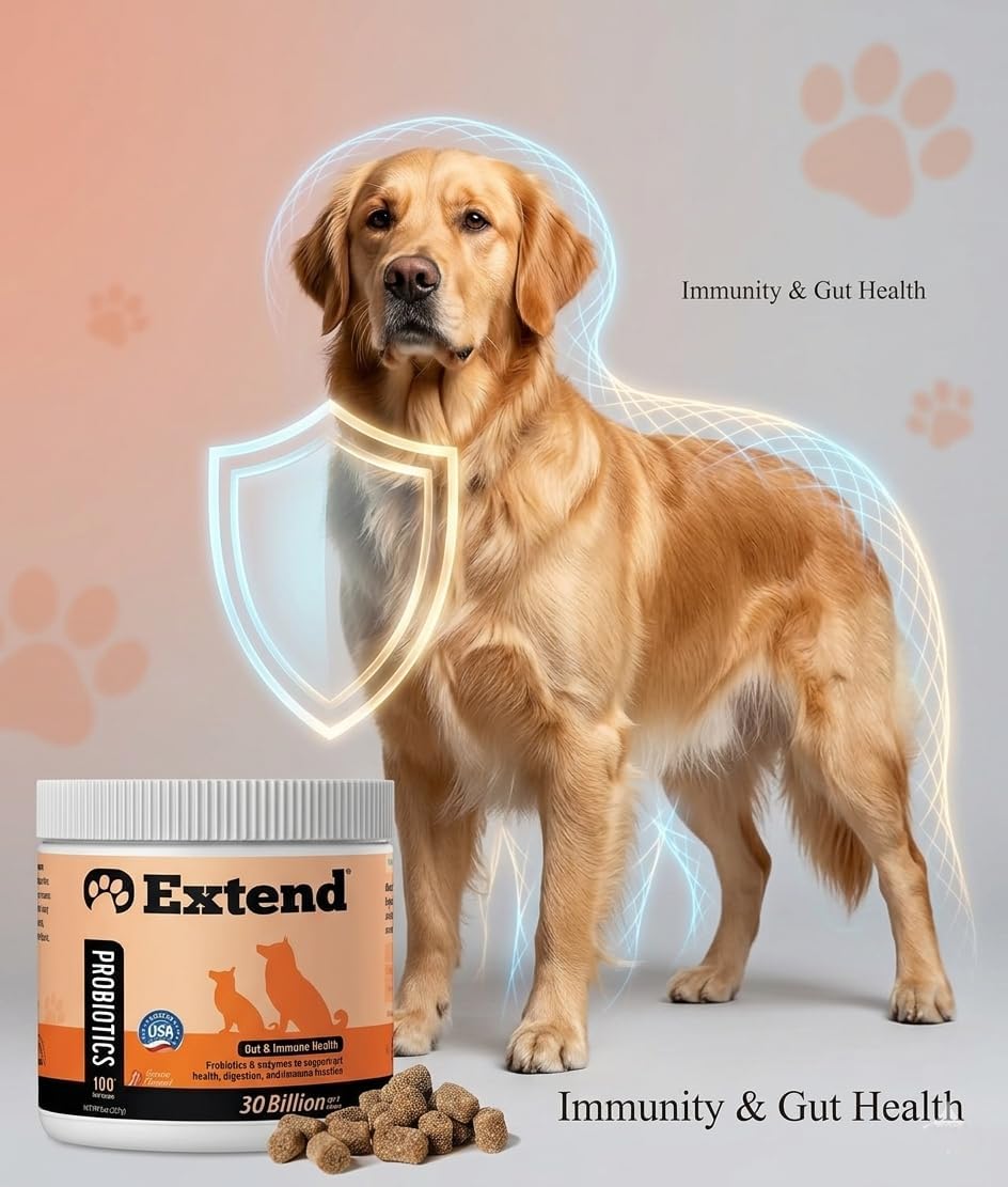 Extend® Probióticos para Perros – 100 Masticables Blandos con 15 Mil Millones UFC