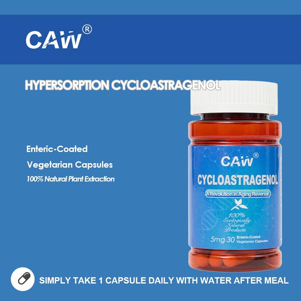 CAW Hypersorption Cycloastragenol 5 mg - 30 Cápsulas entéricas (3 Frascos)
