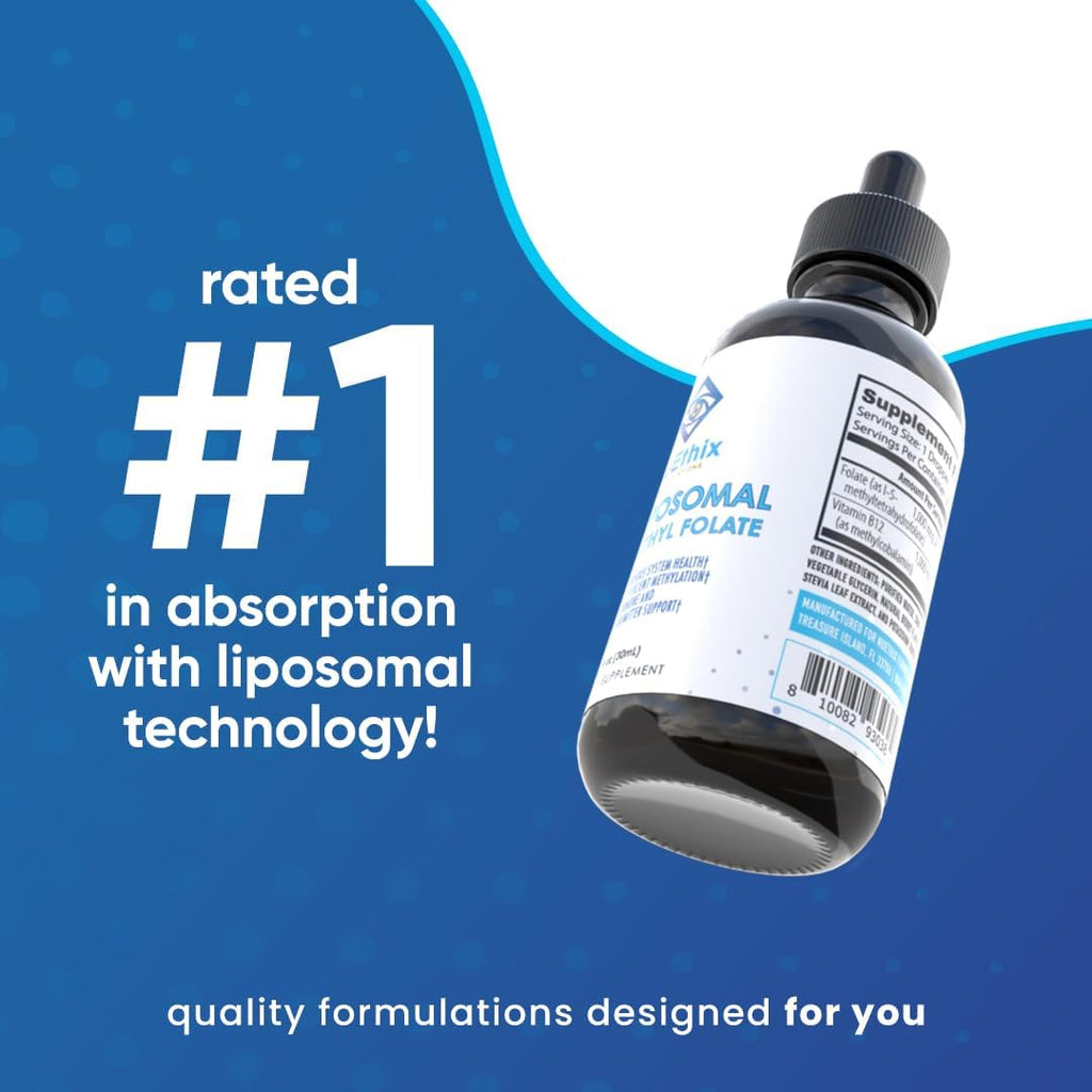 NuEthix Formulations B12 Liposomal con Metilfolato - Suplemento de Vitaminas B Bioactivas, 30 ml (30 dosis)