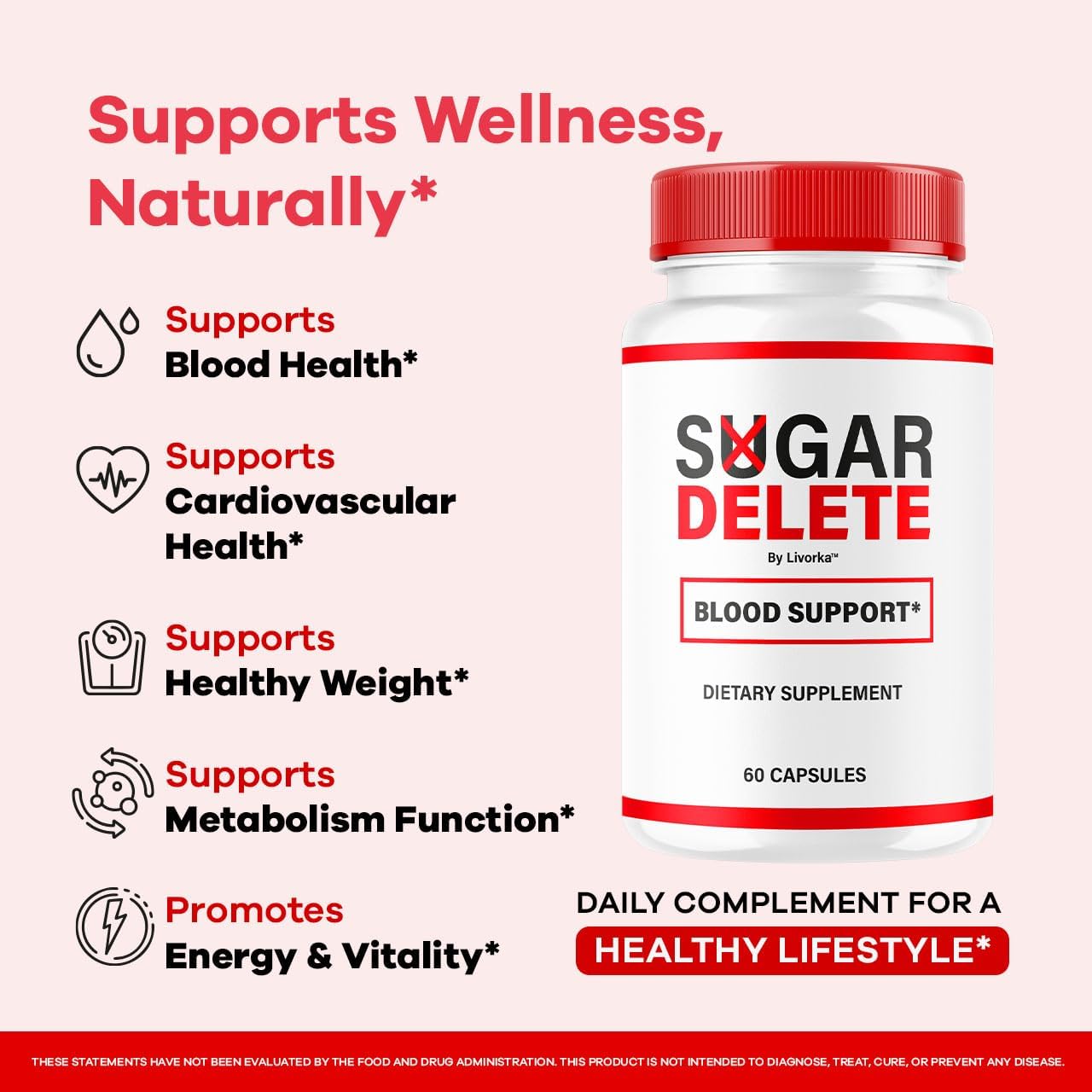 Sugar Delete Cápsulas - Suplemento Premium con Ingredientes Naturales, 60 Cápsulas para 1 Mes