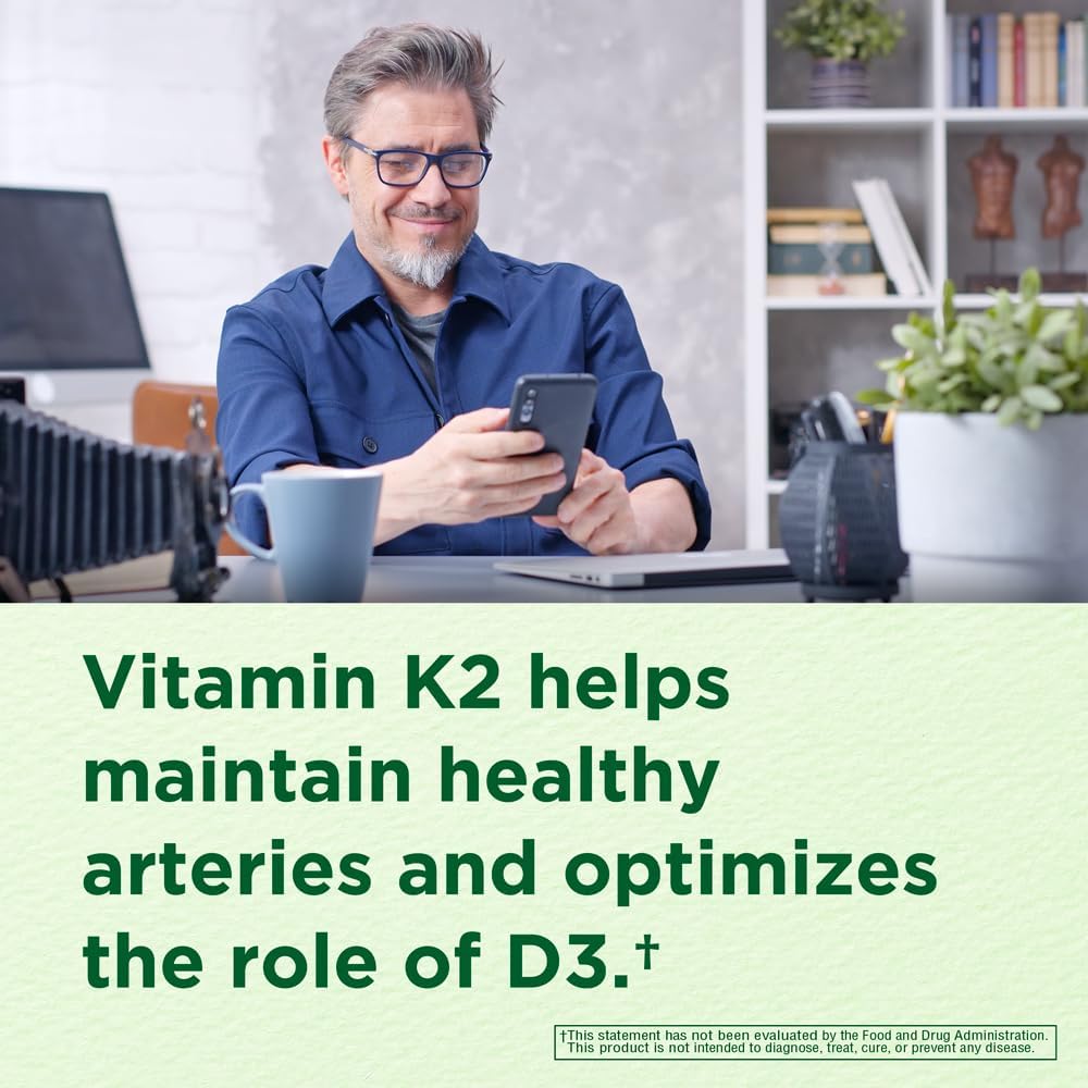 INNERVISNUTRITION Vitamina D3 5000 UI + K2 MK-7 100 mcg – Apoyo óseo, cardíaco e inmunológico, 60 cápsulas