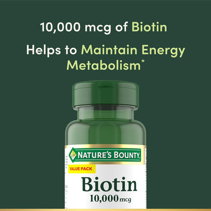 Nature's Bounty Biotina 10,000 mcg, Cápsulas – Mantenimiento de las membranas mucosas: Importante para la – Image 3