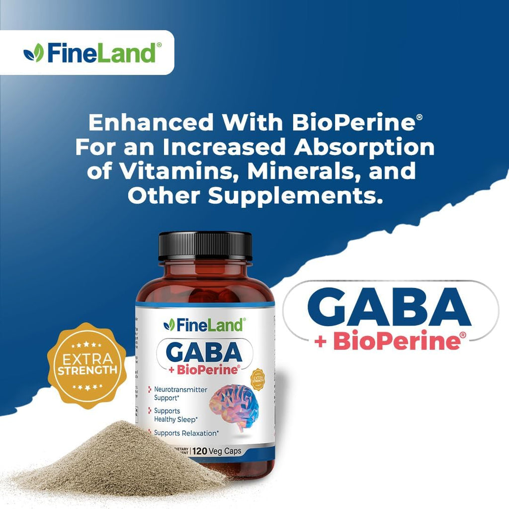 FineLand GABA + BioPerine® – 120 Cápsulas Veganas