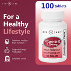 GeriCare Vitamina B12 1000mcg - 100 Comprimidos para Energía y Sistema Nervioso