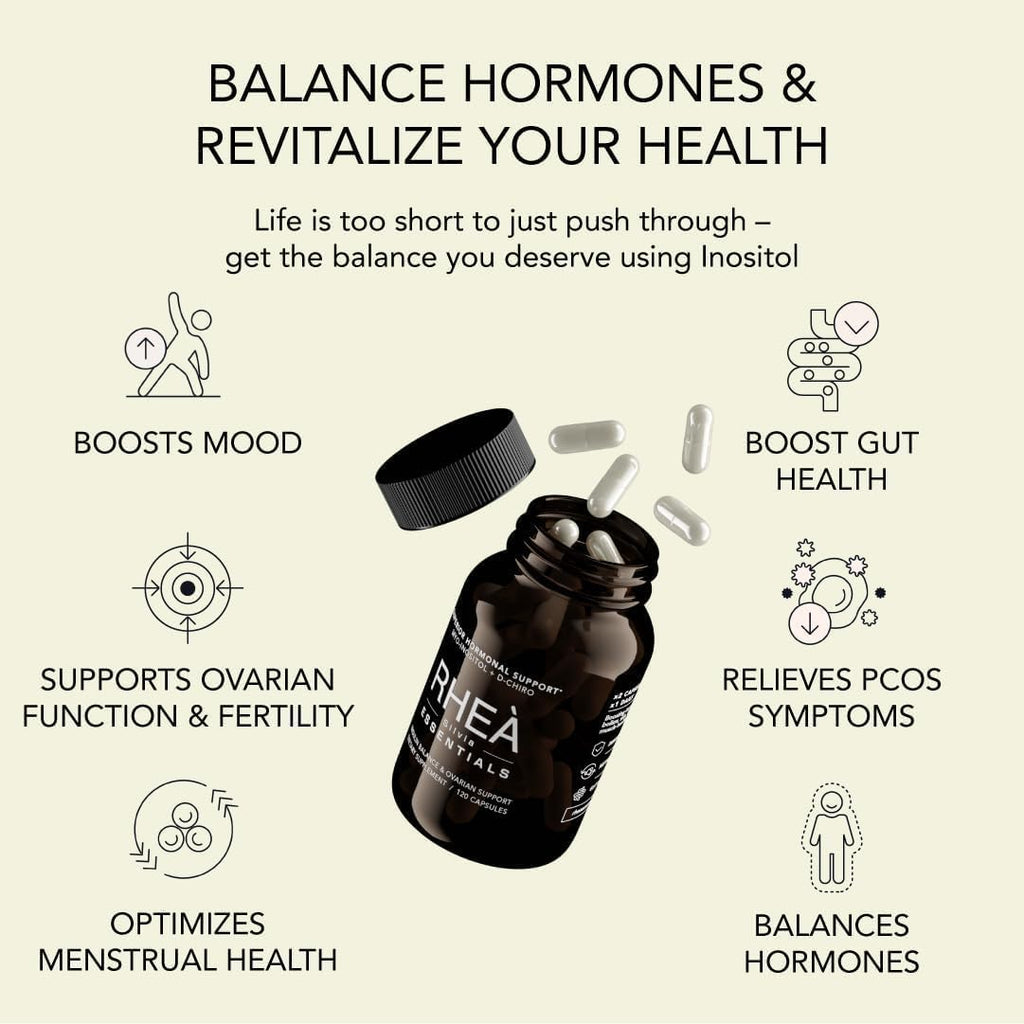 RHEASILVIA Myo-Inositol y D-Chiro Inositol 40:1 con Folato y Magnesio | 60 Cápsulas
