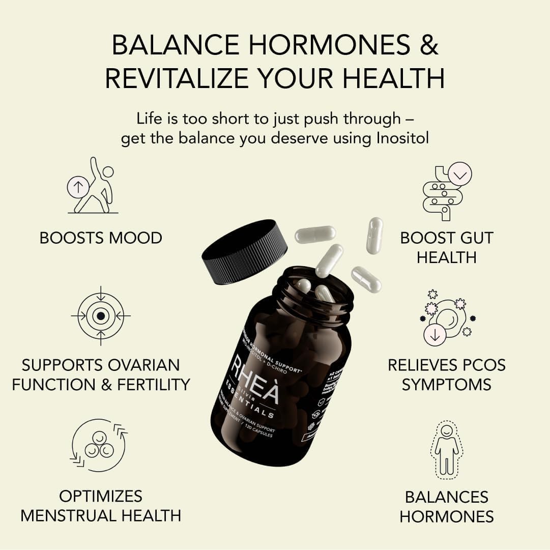 RHEASILVIA Myo-Inositol y D-Chiro Inositol 40:1 con Folato y Magnesio | 60 Cápsulas