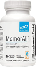 XYMOGEN MemorAll – Apoyo cerebral y memoria – Ginkgo Biloba, Bacopa y vitaminas B – 60 cápsulas