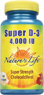 Nature's Life Super D-3 4000 IU - 100 Cápsulas Blandas de Vitamina D3