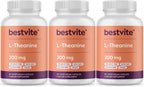 BESTVITE L-Teanina 200mg (120 Cápsulas Vegetarianas) - Sin Estearatos - Vegano - No OGM - Sin Gluten
