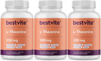 BESTVITE L-Theanine 200mg (360 Cápsulas Vegetarianas) - Sin Estearatos, Vegano, No OGM, Sin Gluten