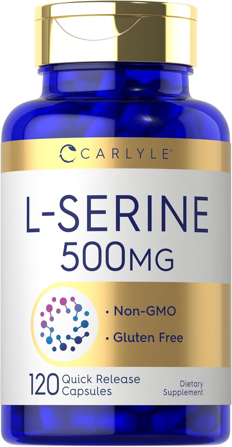 Carlyle L-Serina 500 mg | 120 Cápsulas | Complemento Alimenticio Sin Gluten