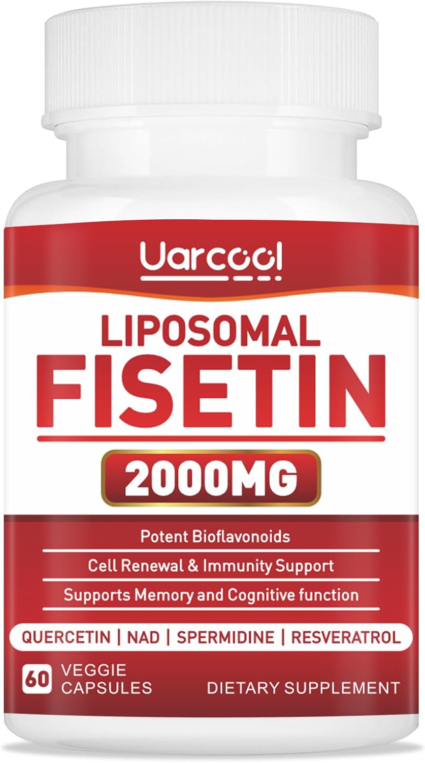Uarcool Fisetin 2000mg – Suplemento para Envejecimiento Saludable y Salud Cerebral, 60 Cápsulas
