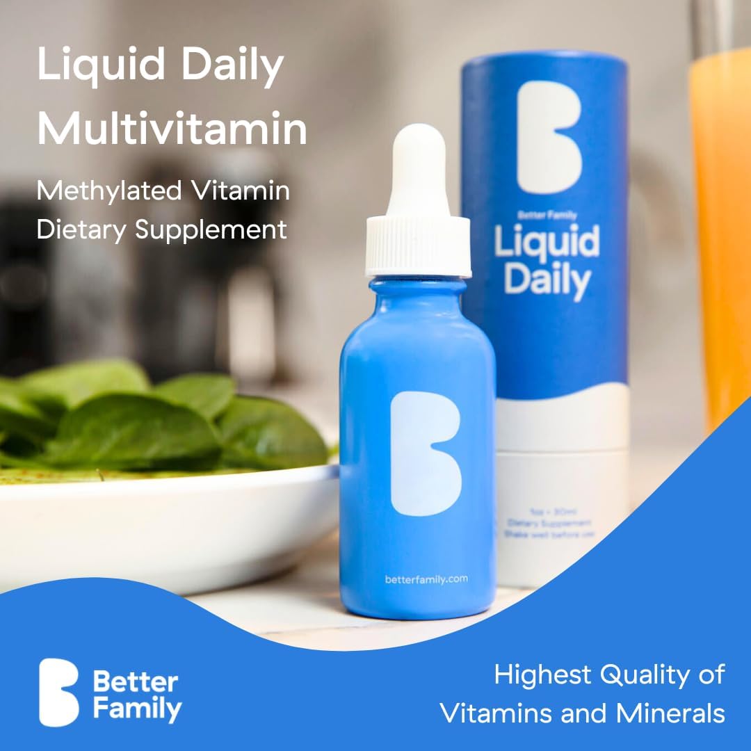 Better Family - Multivitamínico Líquido Diario - Bienestar Completo en Gotas - Para Todas las Edades y Géneros - Vitaminas Metiladas - Sin Azúcar ni Artificiales - Sin Gluten, No GMO - 60 ml