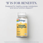 Solaray B-Complex 50 mg - Cellular Energy and Metabolism Support, Vegan, 50 Capsules