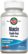 KAL Niacina Sin Enrojecimiento 500 mg, 120 Cápsulas