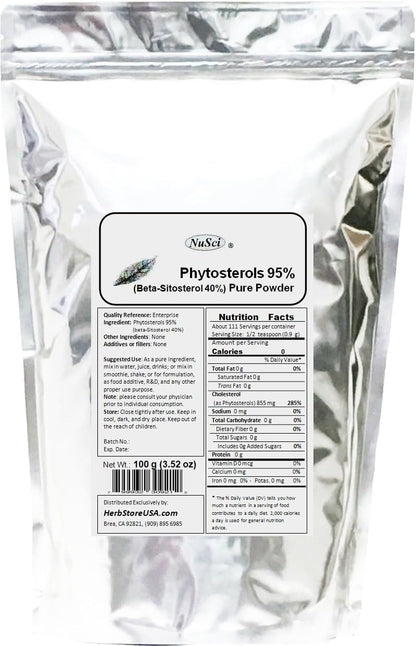 NuSci Phytosterol Beta-Sitosterol Pure Powder (100 g) – Image 1