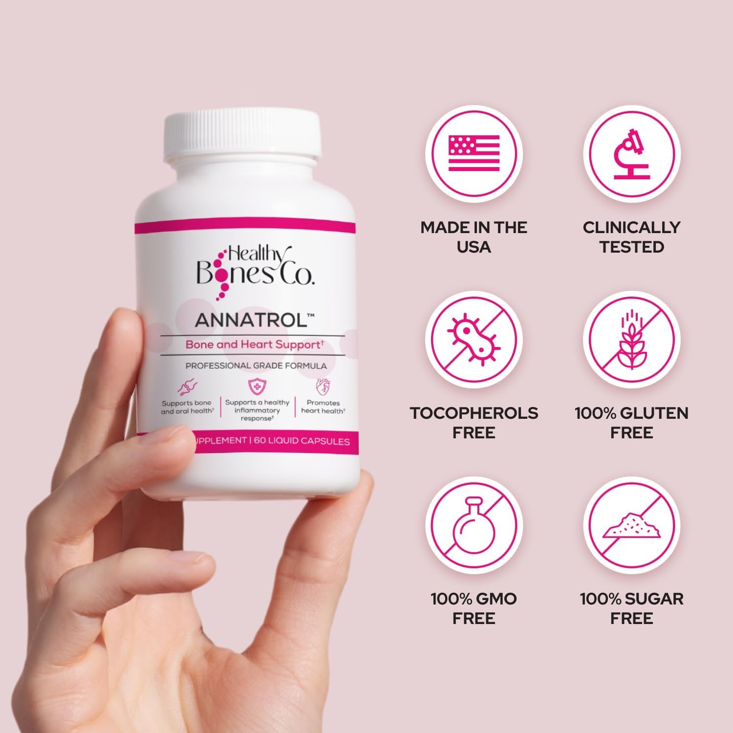 Annatrol Bone & Heart Wellness | Complejo de Vitamina E con Tocotrienoles de Annatto y Geranylgeraniol (GG)