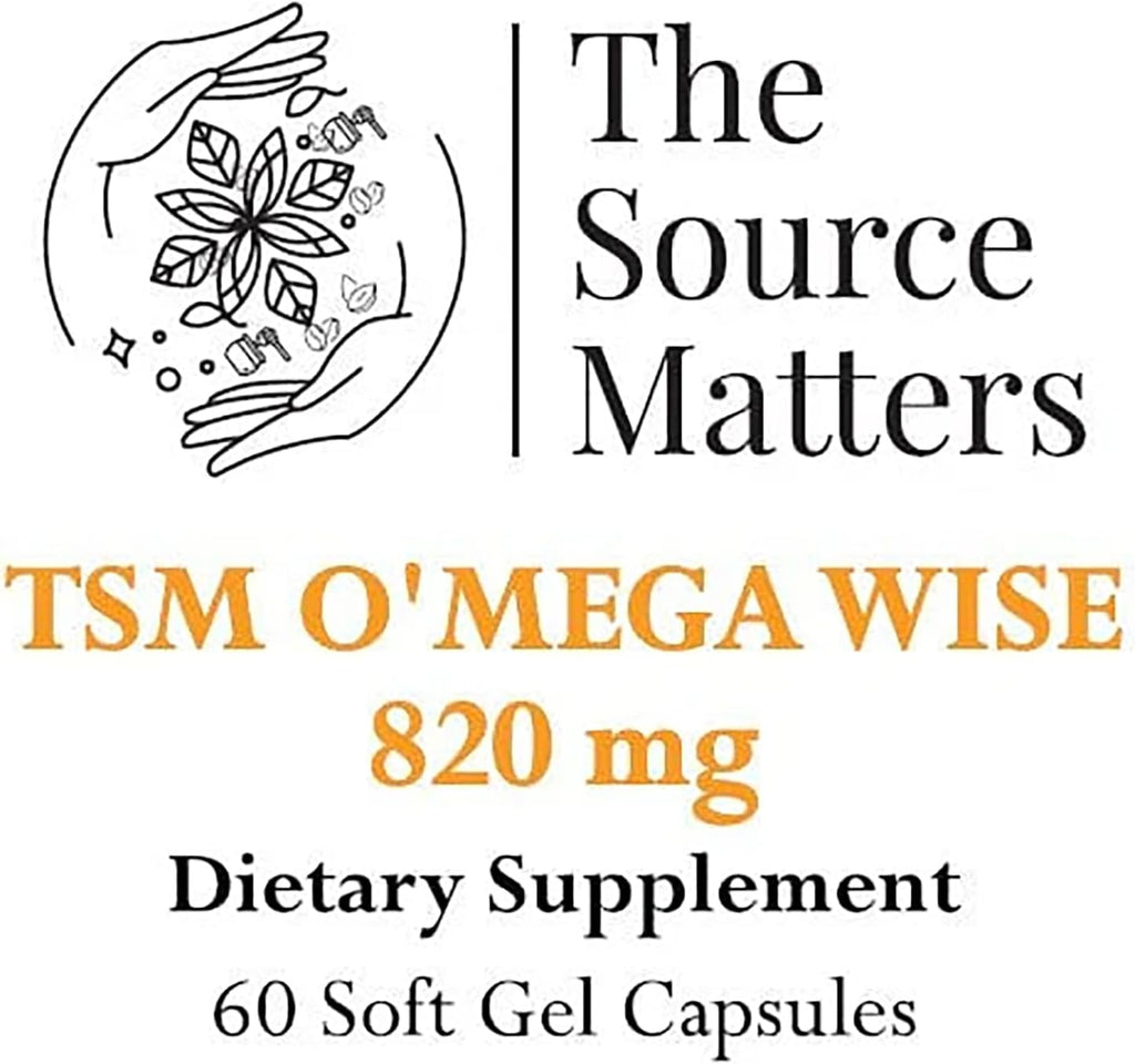 O'MEGA Wise - 820 mg de Aceite de Pescado Omega-3 de Alta Concentración con EPA, DHA y DPA para la Salud Cardiovascular, Cerebral, Articular y Ocular (60 Cápsulas Blandas)