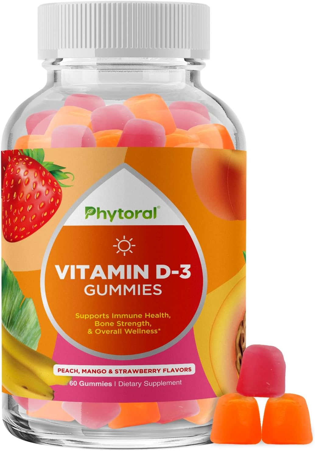 Phytoral Gominolas de Vitamina D3 2000 UI para Adultos - 60 Gomitas