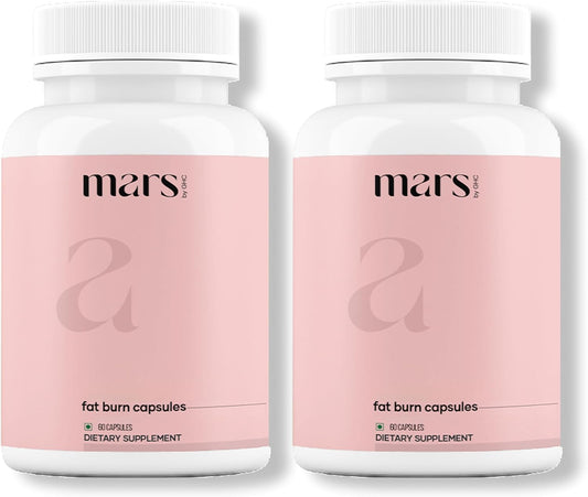 mars by GHC BurnMax Cápsulas con Psyllium Husk, Té Verde, Moringa y Diente de León - Fórmula de Alta Fibra, Pack de 2